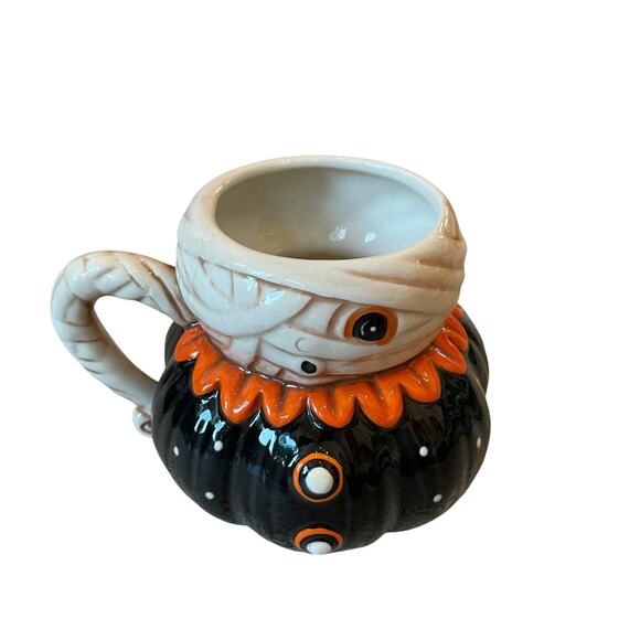 Johanna Parker Halloween Mug PUMPKIN PEEPS Collection - Vintage Mummy Mug NEW - Picture 6 of 10